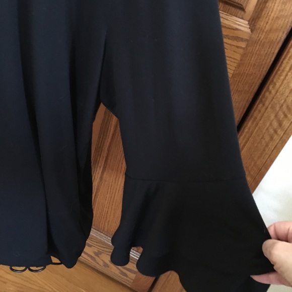 NWT  Lagerfeld Black Top with White Lace Collar - Picture 2 of 8